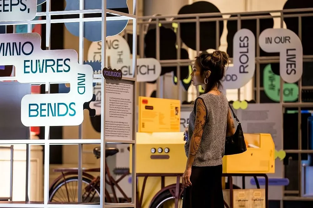 Digital explorations and expressions find new life in real life through a physical installation at Victoria Theatre & Concert Hall Atrium. Photo courtesy: SIFA