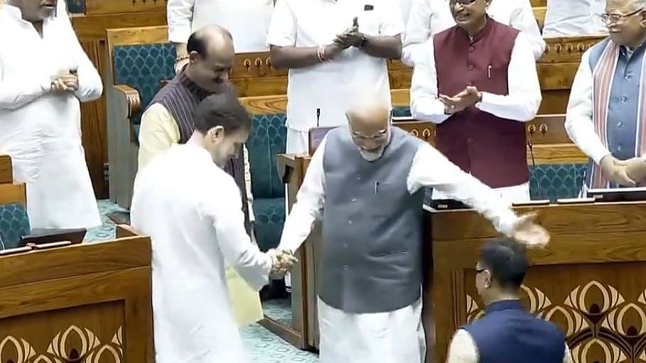 PM Modi, Rahul Gandhi Shake Hands In Lok Sabha Well After Om Birla's Election As Speaker; Watch
