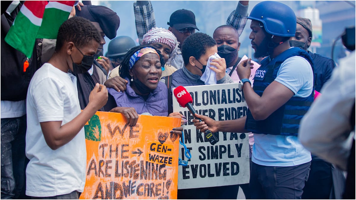 Kenya Protest: Auma Obama, Sister Of Former US President Barack Obama, Teargassed During Live Interview Amid Finance Bill Unrest; VIDEO | X