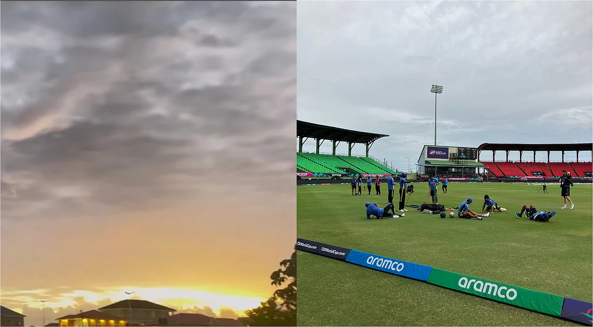 IND vs ENG T20 World Cup 2024 SF, Guyana Weather Update: Sun Peeps Through Cloudy Skies As Rain Finally Stops; Visuals Surface