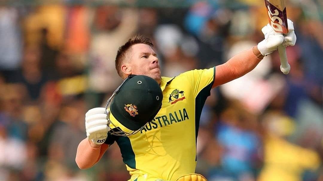 David Warner at the 2023 ODI World Cup | Credits: Twitter