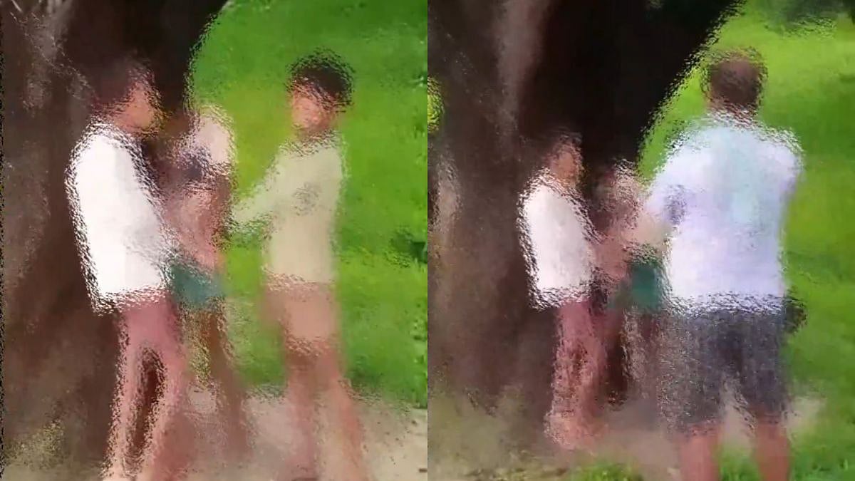 Shocking video from UP's Maharajganj showed kids tied up to a tree and beaten after they tried to collect mangoes from an orchard | X