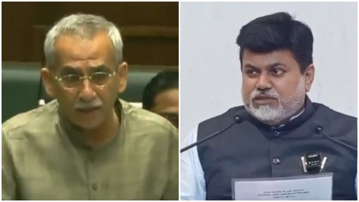 Congress MLA Amin Patel (left) and state minister Uday Samant | X (@mlaaminpatel)