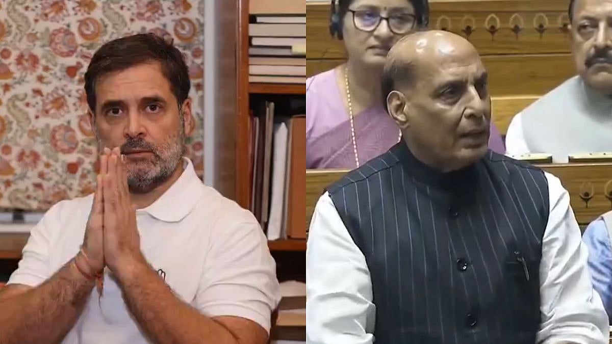 (Left) Congress MP and Lok Sabha LoP, Rahul Gandhi and (Right) BJP MP and Defence Minister of India | FPJ