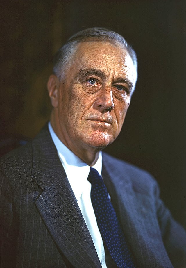 Former US president Franklin D Roosevelt