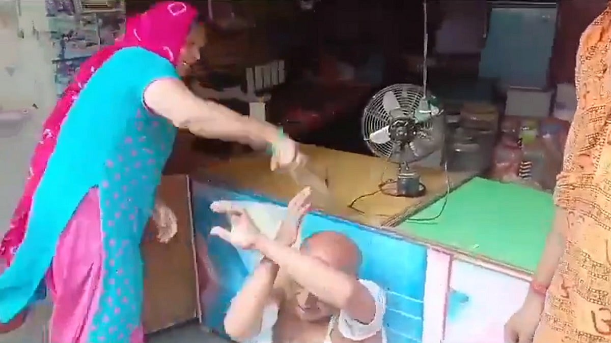 VIDEO: Women Thrash Elderly Shopkeeper With Slippers For Trying To Rape Class 10 Student In UP's Amroha | X
