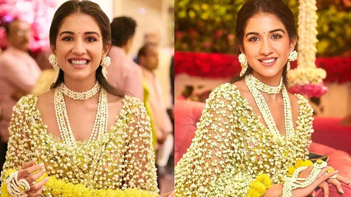 Radhika Merchant's Haldi Ceremony's Floral Jaal Dupatta Adorns Over 90 Genda Flowers And 1000 Tagar Kalis