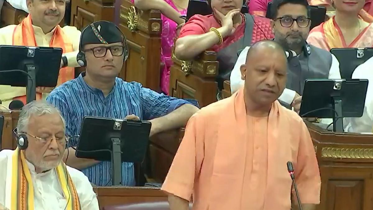 UP CM Yogi Adityanath in state assembly | X