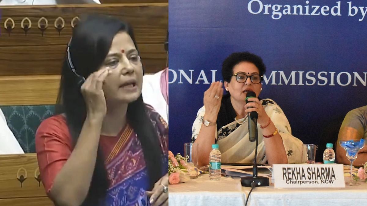 (L) TMC MP Mahua Moitra and (R) NCW Chairperson Rekha Sharma | FPJ