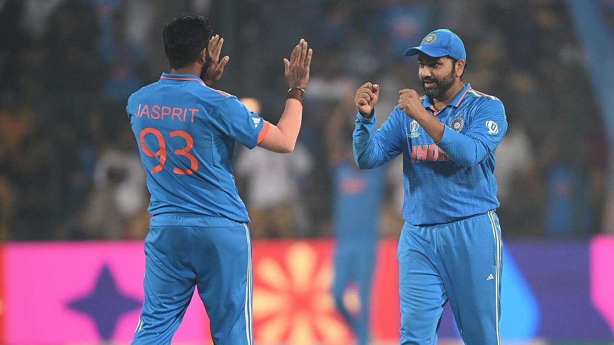 Jasprit Bumrah and Rohit Sharma. | (Image Credits: Twitter)