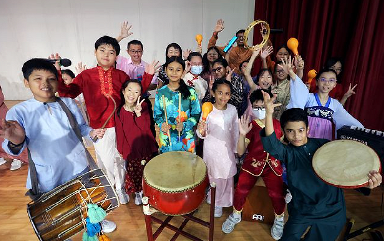 Singapore children celebrate Racial Harmony Day on July 20. Photo courtesy: Instagram/leehsienloong