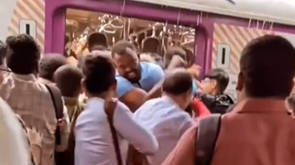 Viral Video: Man Struggles To Deboard Mumbai Local Train's 'First Class Coach' Amidst Crowd On Railway Platform