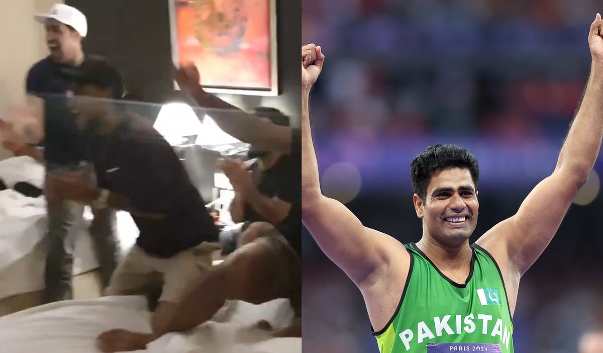 Arshad Nadeem (R). | (Credits: Twitter)