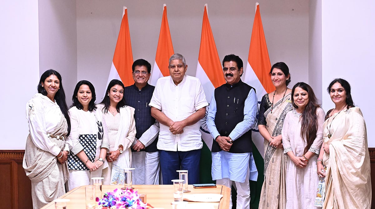 Flo members with Vice President of India and chairman of Rajya Sabha Jagdeep Dhankhar |
