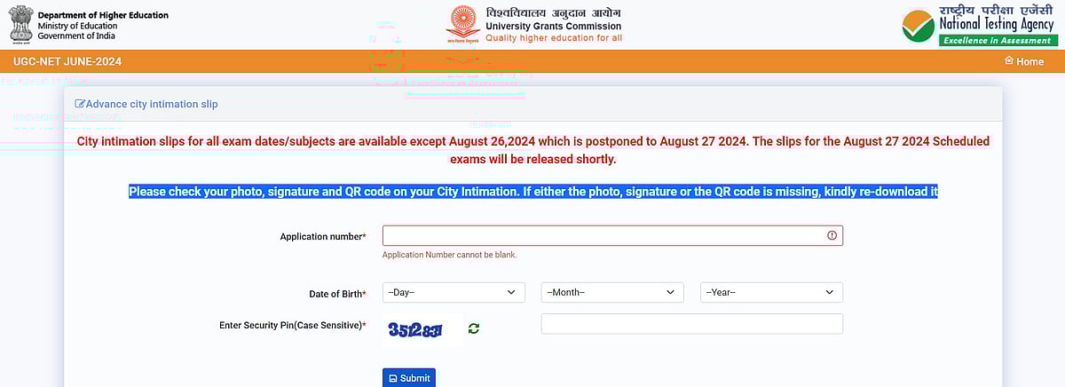 UGC NET 2024 City Intimation Slip Out For All Exam Dates At ugcnet.nta.ac.in |