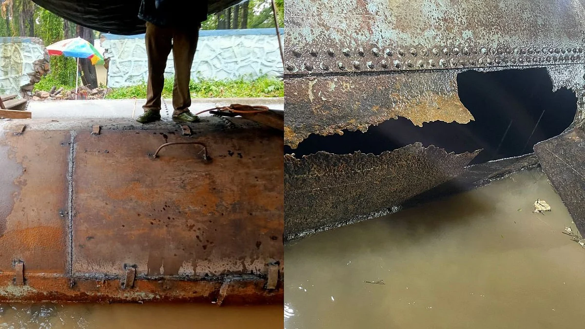 Left To Right: The water pipeline fixed by BMC, the breakage in the pipeline | FPJ