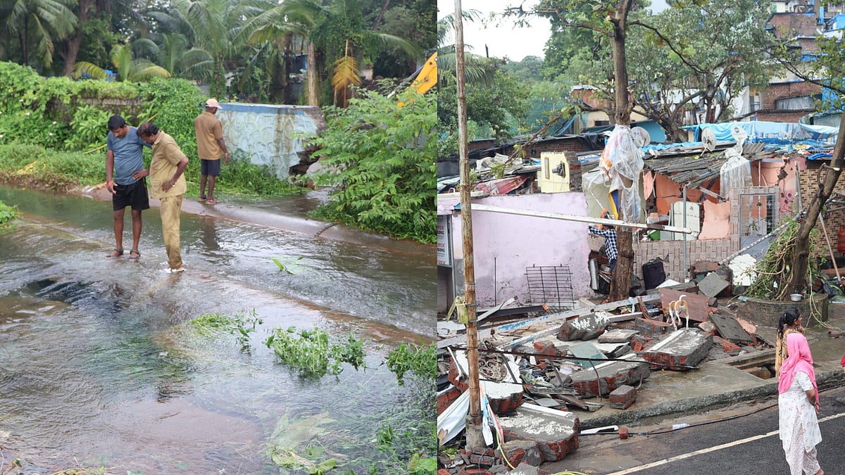 Left To RIght: Water pipeline burst near Powai was connected to Tansa Lake, the affected nearby areas  | FPJ/ Vijay Gohil 