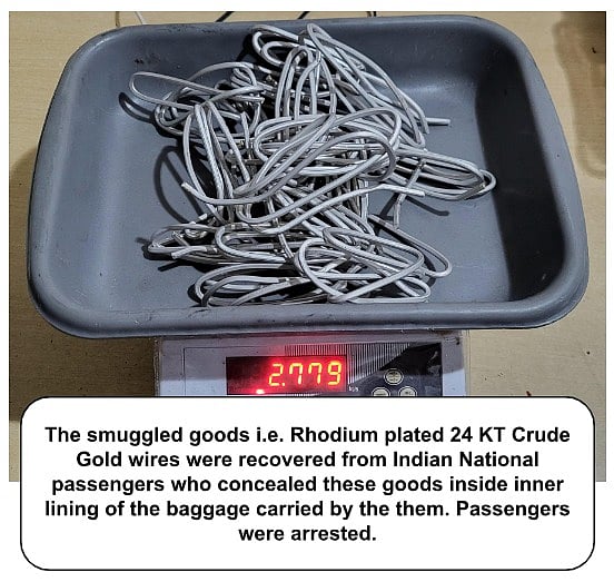 Smuggled Gold wire recovered from Indian nationals