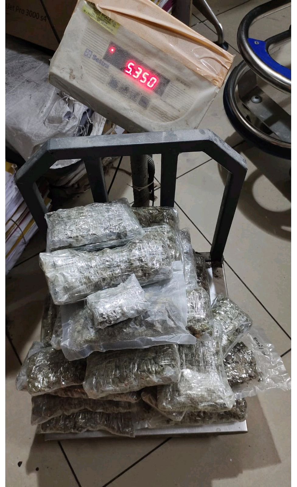 The seized marijuana