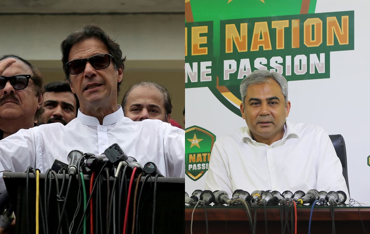 Imran Khan and Mohsin Naqvi. | (Credits: Twitter)
