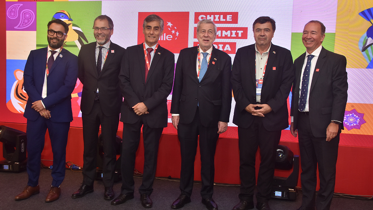 The Chilean delegation is led by Foreign Minister Alberto Van Klaveren (third from right) |