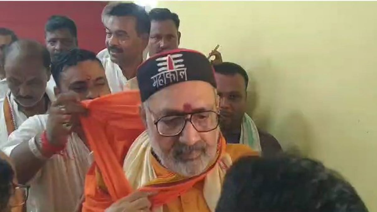 Union Minister Giriraj Singh during a Janata Darbar programme at his home constituency Begusarai in Bihar. | X