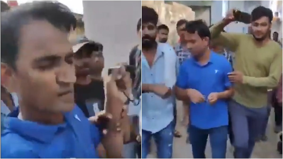 'First Say I Love You...': College Girl Students Thrash Shopkeeper For Misbehaving With Their Friend In Rajasthan's Kuchaman City; VIDEO Viral | X