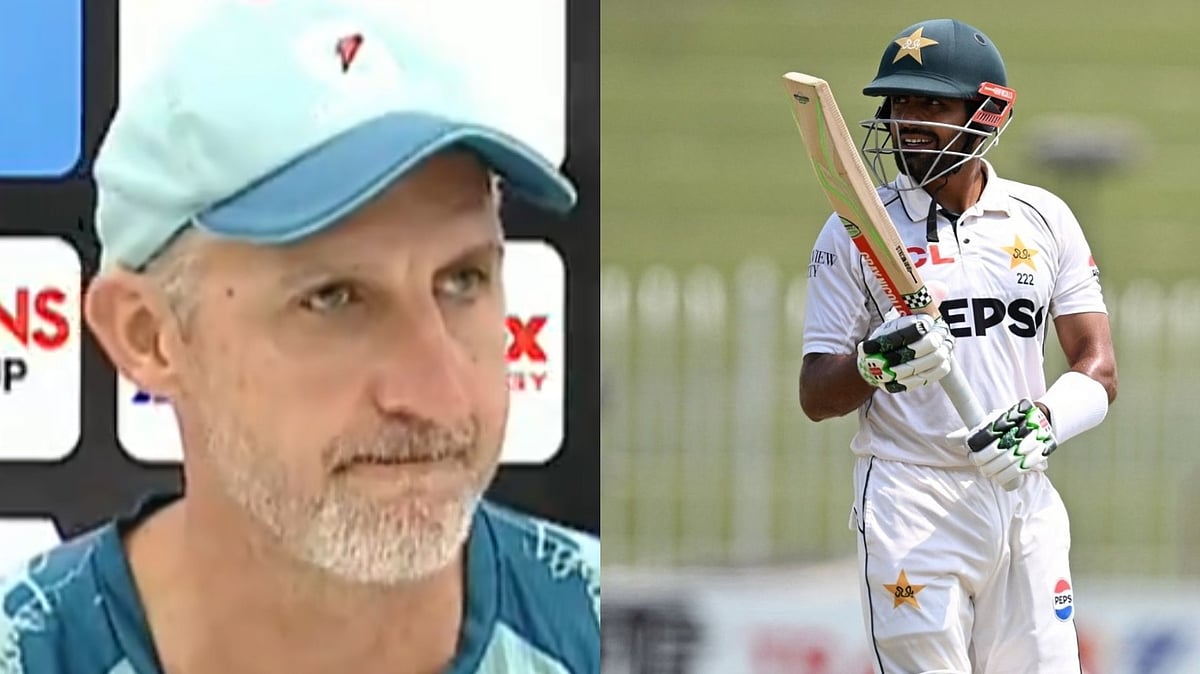 Jason Gillespie and Babar Azam. | (Credits: Twitter)