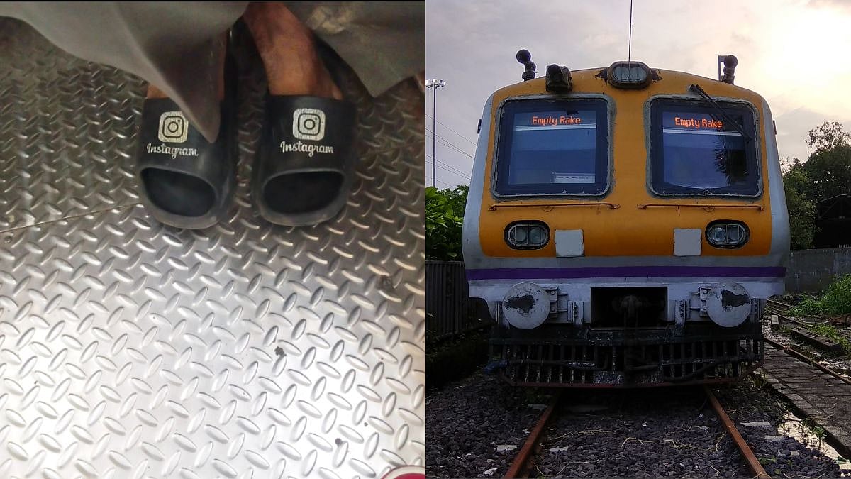 Man Spotted Wearing 'Instagram' Footwear In Mumbai Local | 