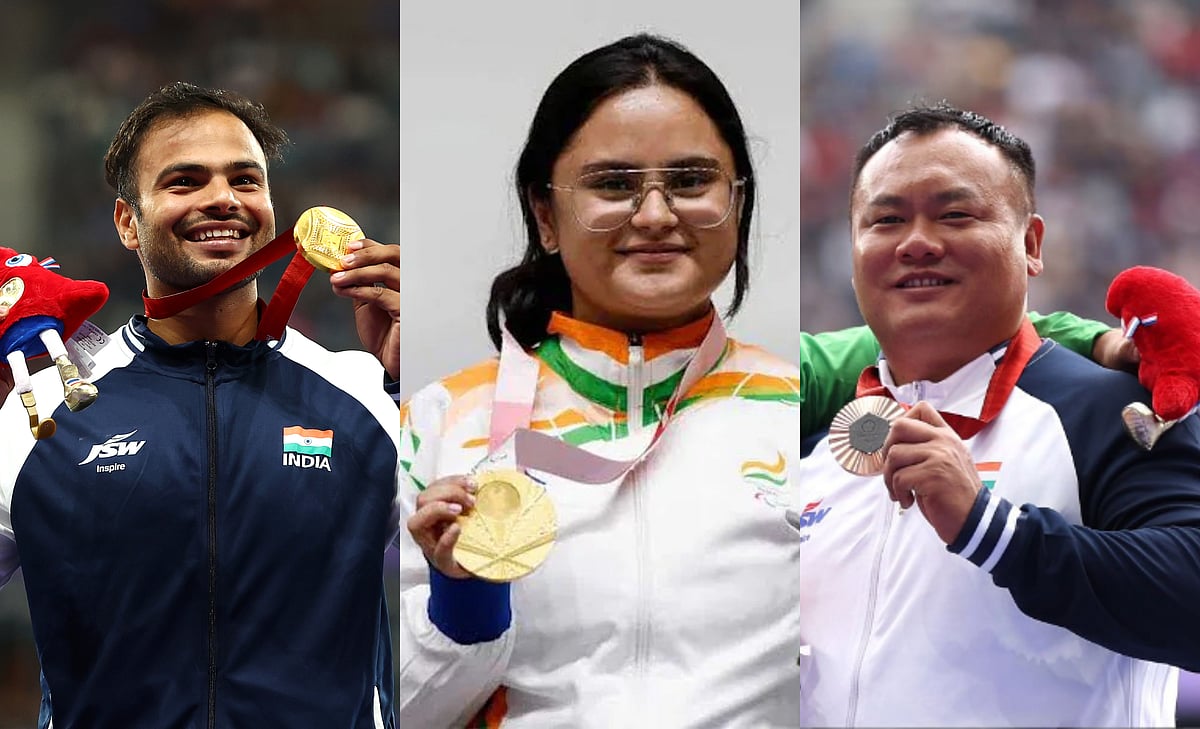 Sumit Antil, Avani Lekhara, and Hokato Sema. | (Credits: Twitter)