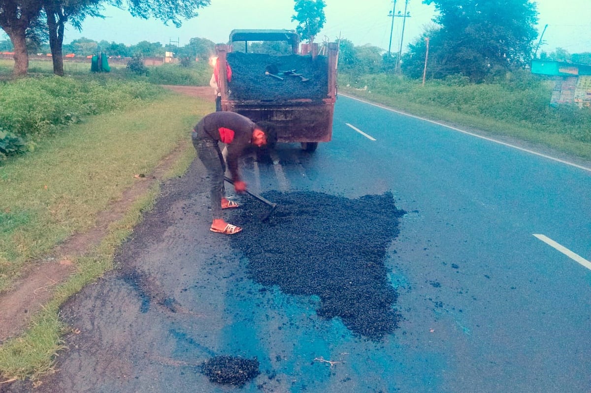 Potholes being filled with substandard material | FP Photo