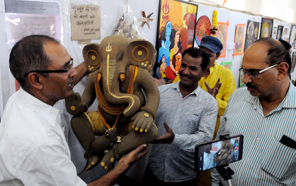 130 Artworks On Lord Ganesha At Bhopal's Birla Museum  | FP Photo                      