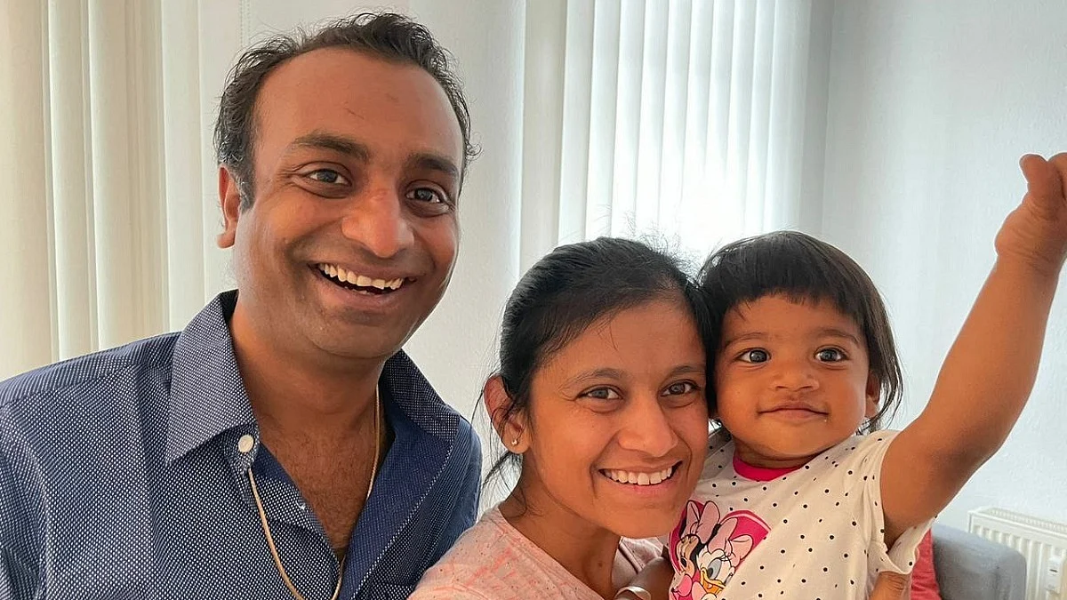 3-Year-Old Baby Ariha With Parents | File Photo