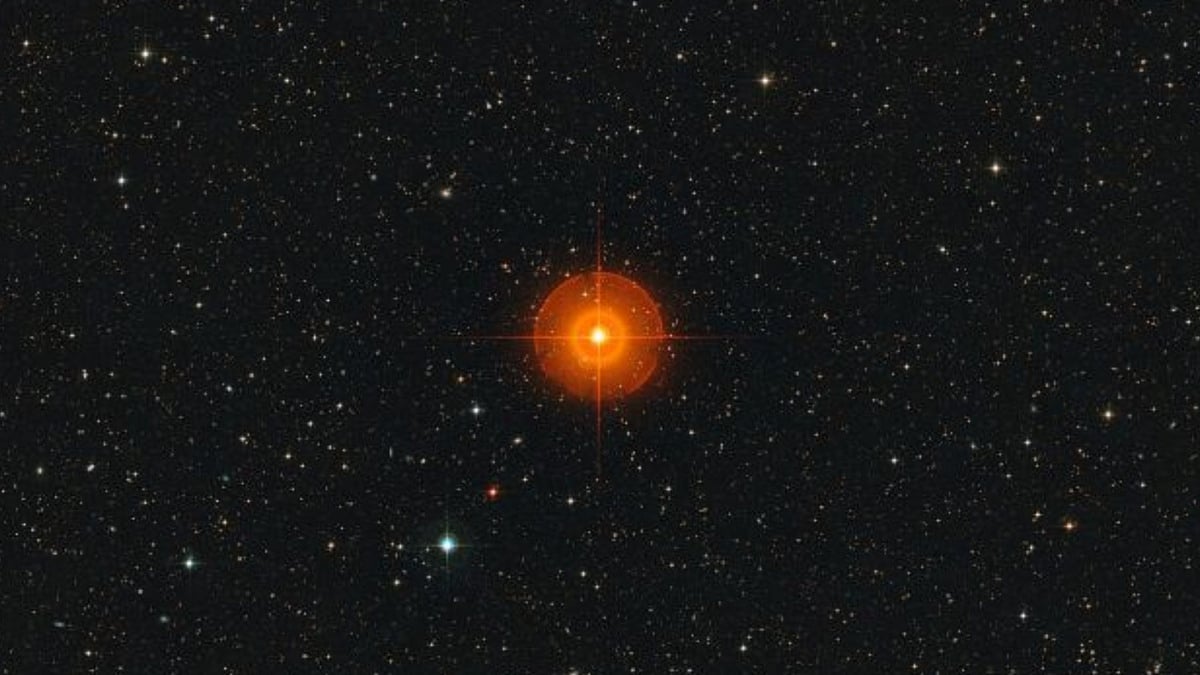 Wide-field view of R Doradus, the star that's quite bubbly | European Southern Observatory