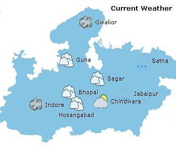 Current weather condition in Madhya Pradesh