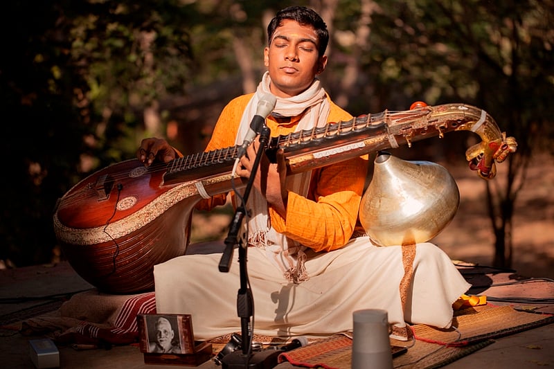 Young veena prodigy Ramana Balachandhran. Photo courtesy: Esplanade – Theatres on the Bay
