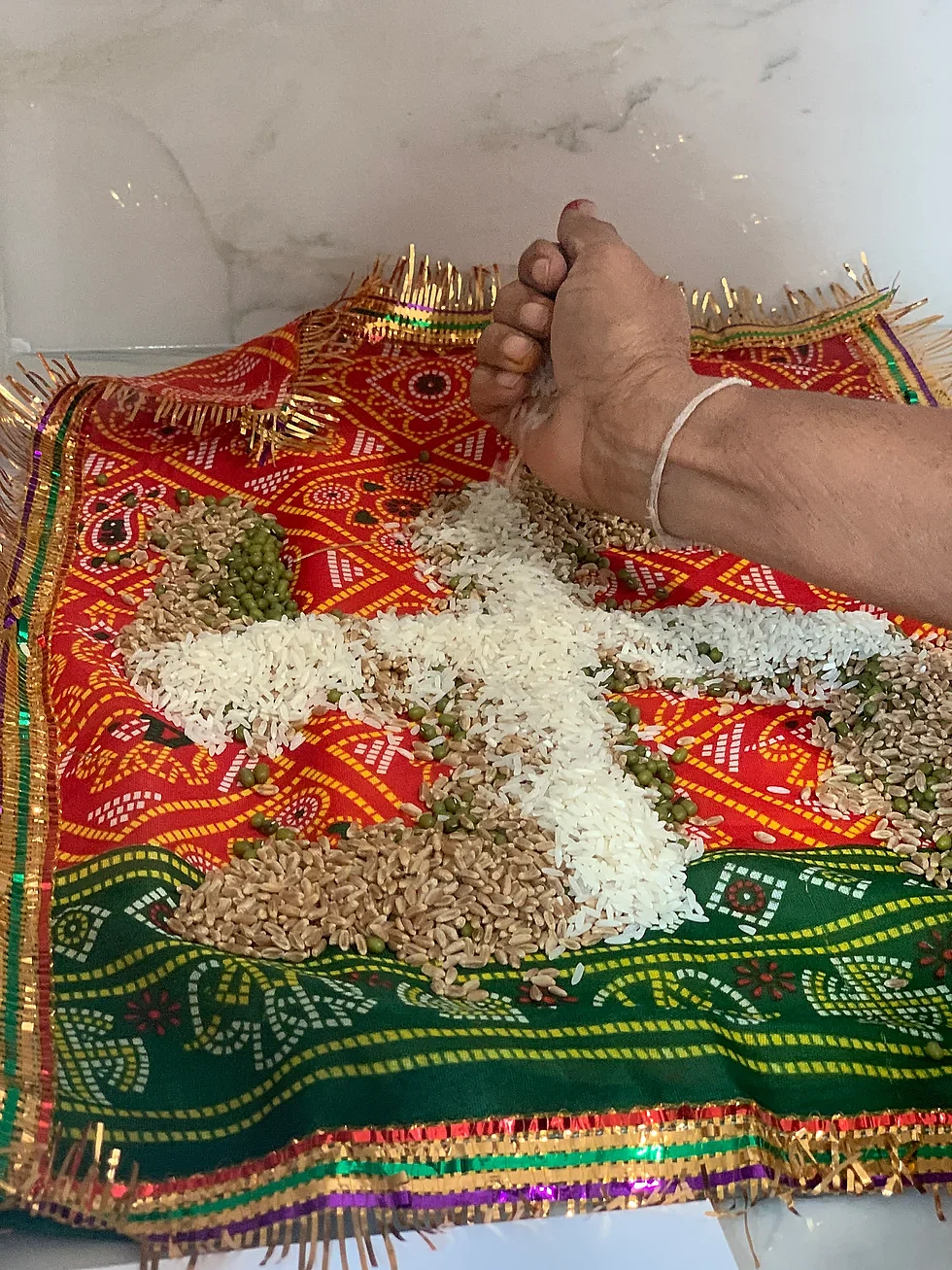 placing 9 types of grains