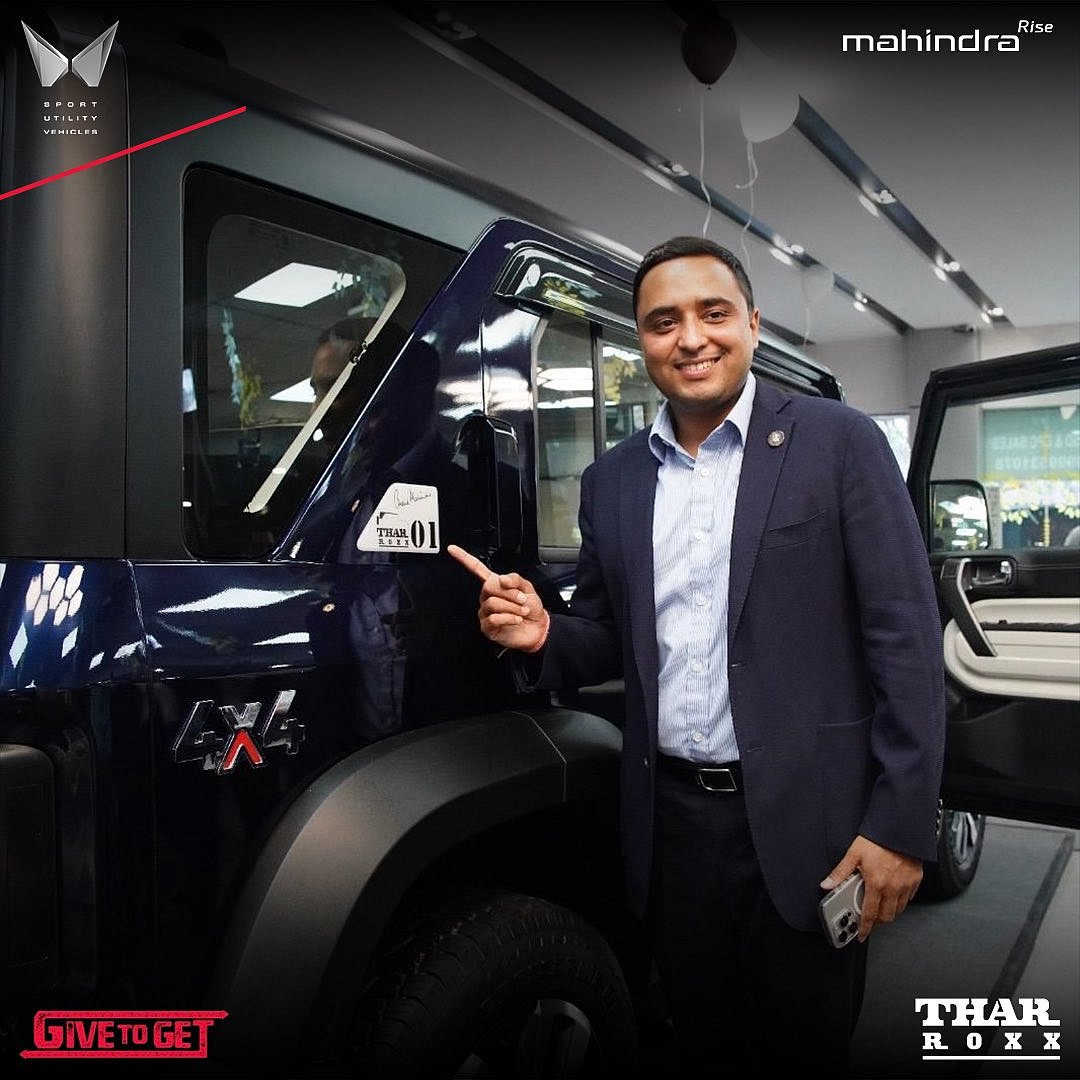 Mahindra Thar Auction - Aakash Minda Receives Delivery