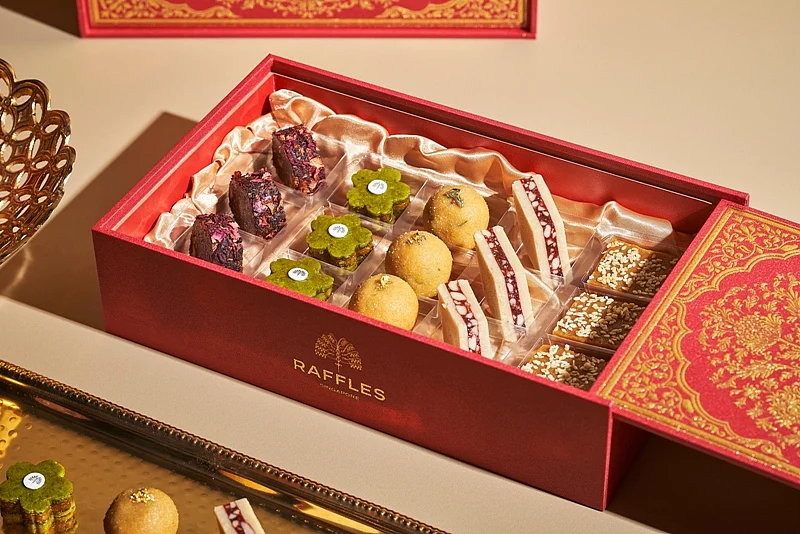 Special Mithai box curated by Tiffin Room for Diwali. Photo courtesy: Raffles Hotel Singapore