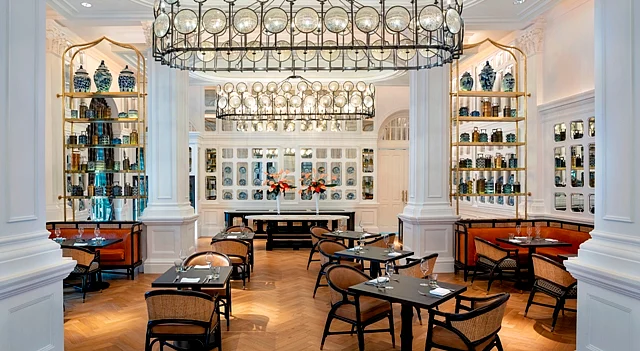 Tiffin Room interior. Photo courtesy: Raffles Hotel Singapore