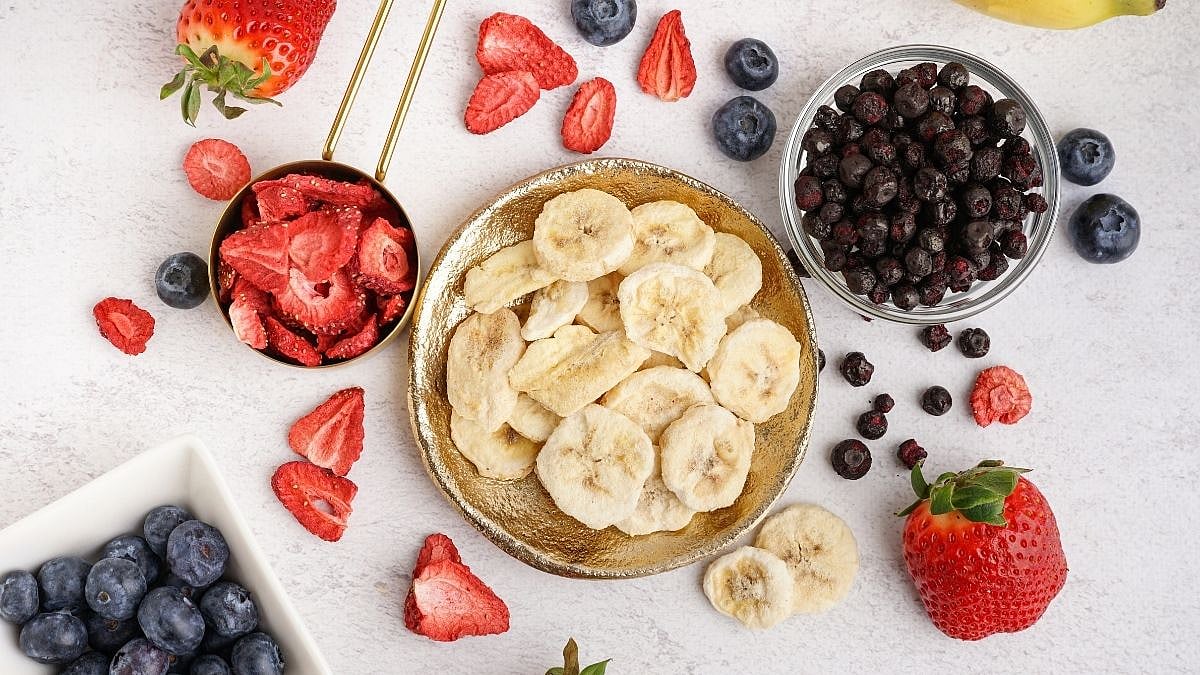 Banana and berries