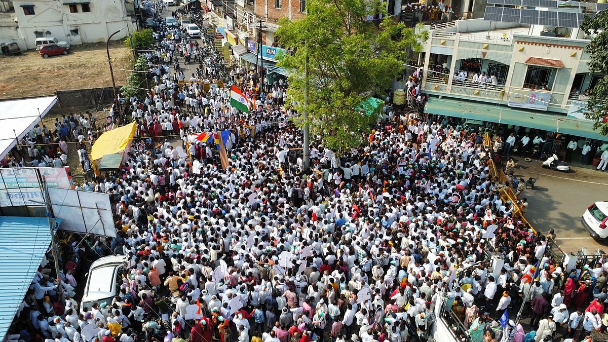 Rajendra Mulak, the rebel Congress candidate, garners strong support as he files his nomination as an independent from Ramtek for the Maharashtra Assembly Elections 2024