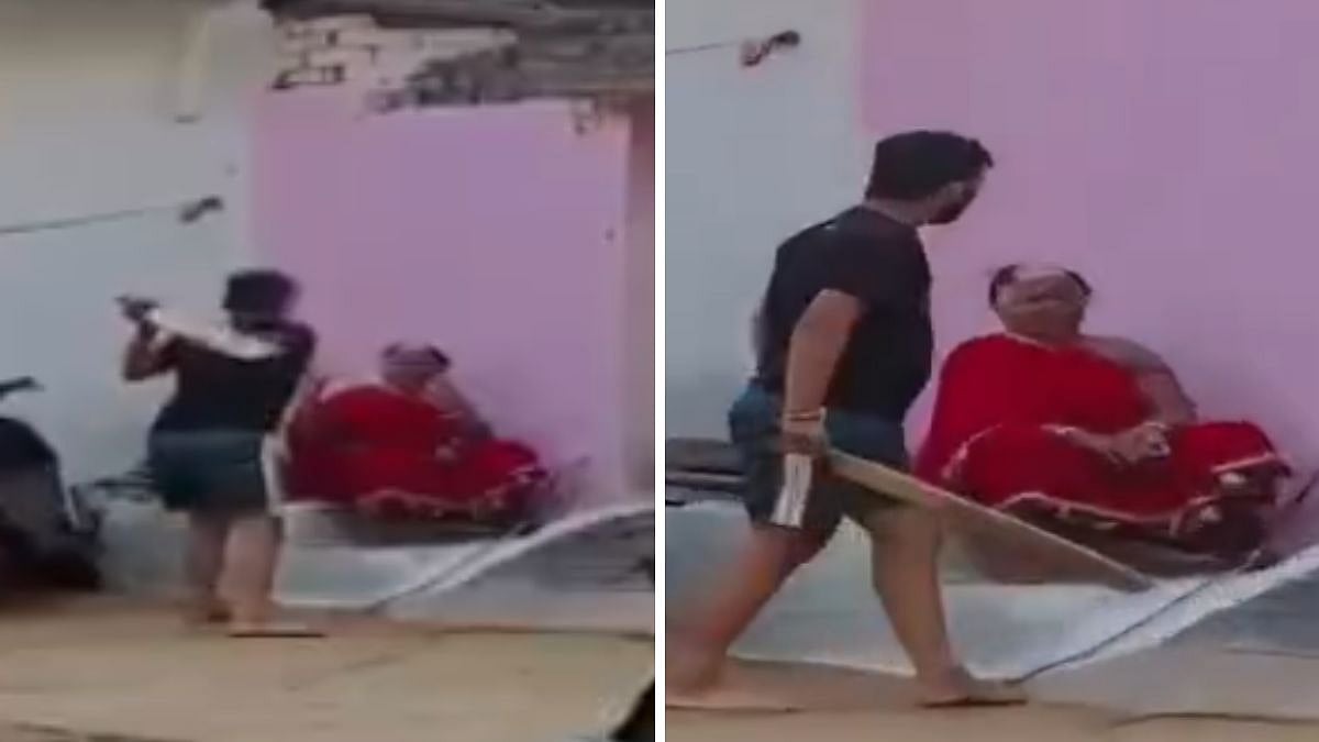 Chhattisgarh: Monster Grandson Brutally Thrashes Elderly Grandmother With Cricket Bat In Raipur; Shocking Video Surfaces