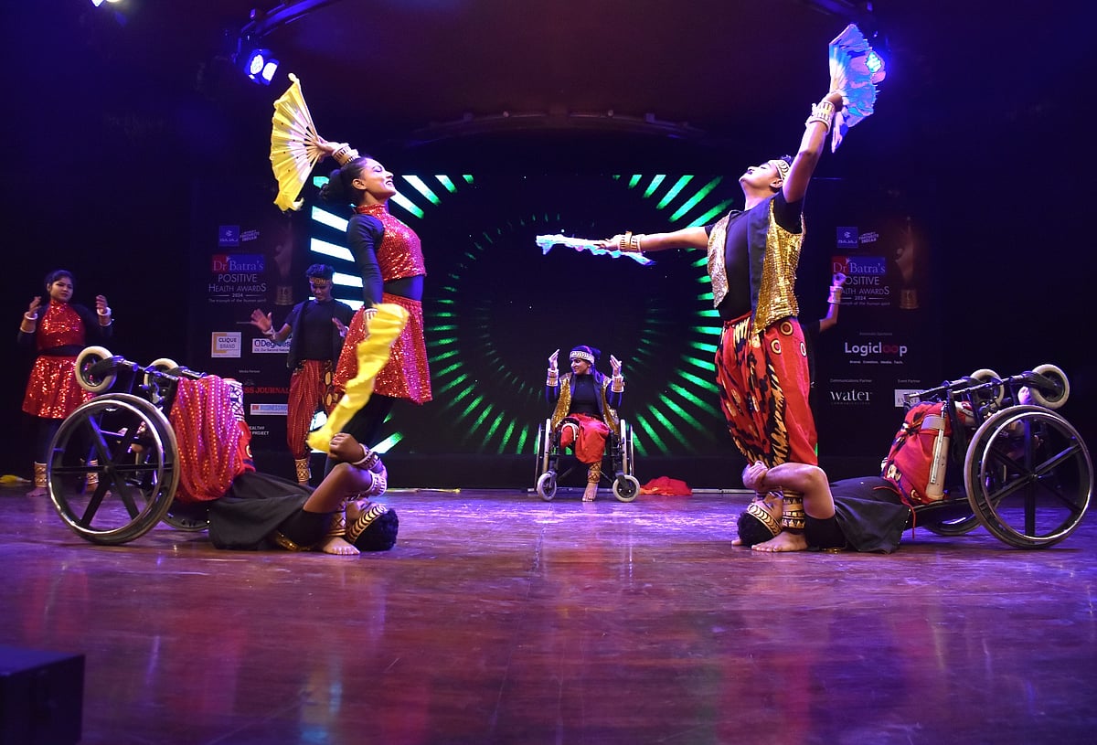Mesmerising performance by Bengaluru’s Pasha Dance Group, whose wheelchair dancers combined kathak and bharatnatyam