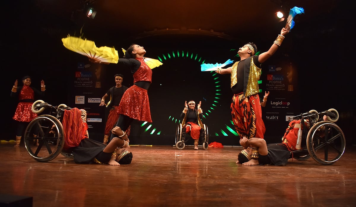 Mesmerising performance by Bengaluru’s Pasha Dance Group, whose wheelchair dancers combined kathak and bharatnatyam