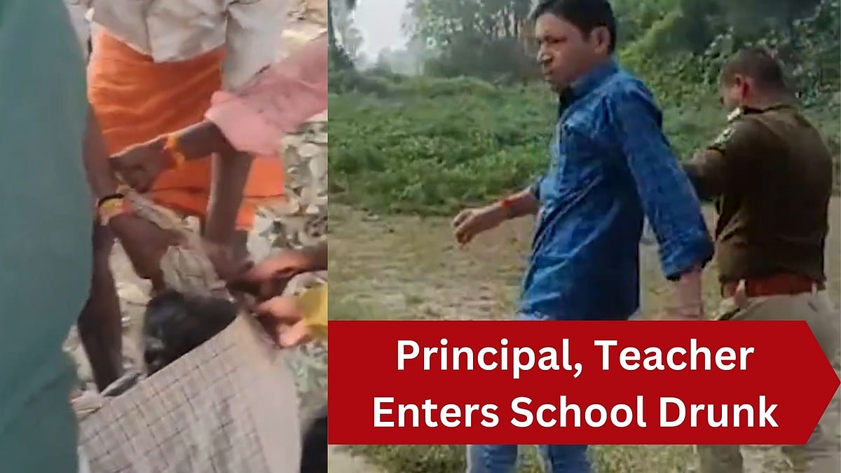 VIDEO: Principal, Teacher Enters School Drunk; Creates Ruckus Leading To Their Arrest In Bihar
