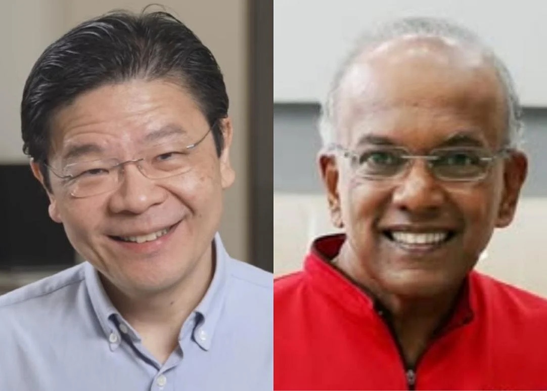 Singapore PM Lawrence Wong and veteran Cabinet minister K Shanmugam.