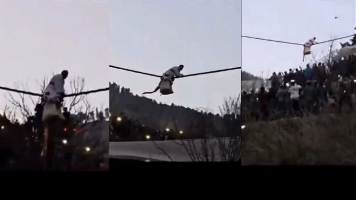 Viral Video Shows Elderly Man Sliding Through Rope For Nearly 1 Km During 'Bhunda Maha Yagya' In Shimla