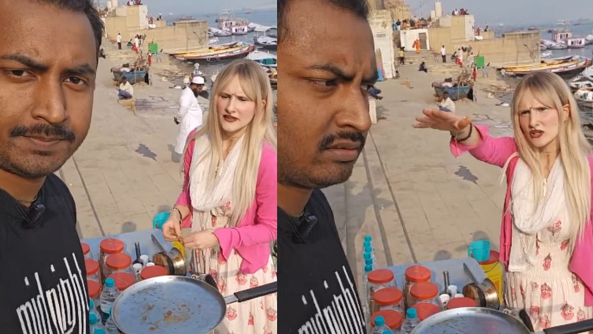 Food vlogger refused of tea at Varanasi | Instagram: 'Videshi Indian'