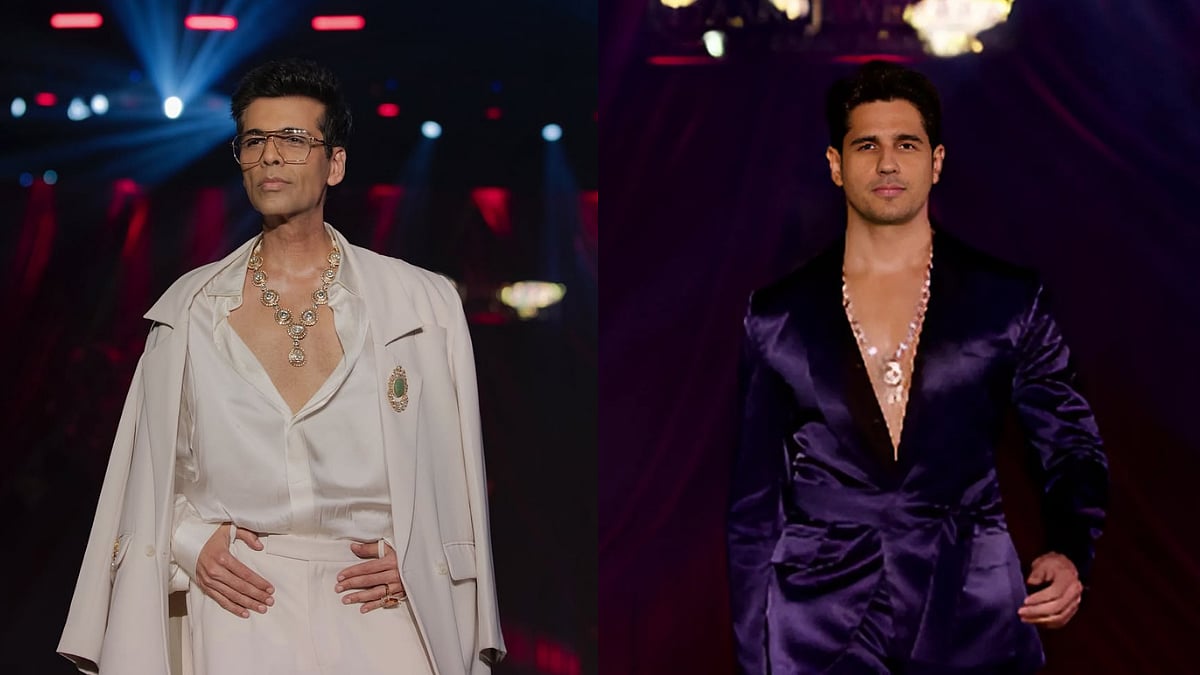 Karan Johar, Sidharth Malhotra Own The Ramp In Bold Plunging-Neck Suits & Jaw-Dropping Jewels